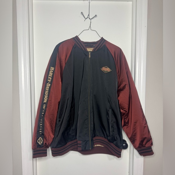 Harley-Davidson 120th Anniversary Souvenir Men's Black and Brown Jacket Sz 4XL